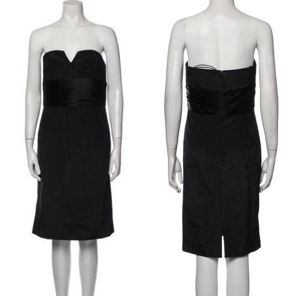 Carmen Marc Valvo Strapless Boned Corset Couture Cocktail Dress 2